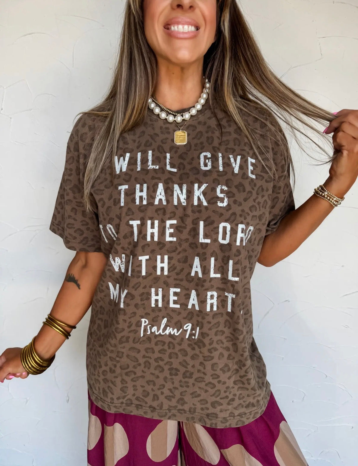 Give Thanks Leopard Tee