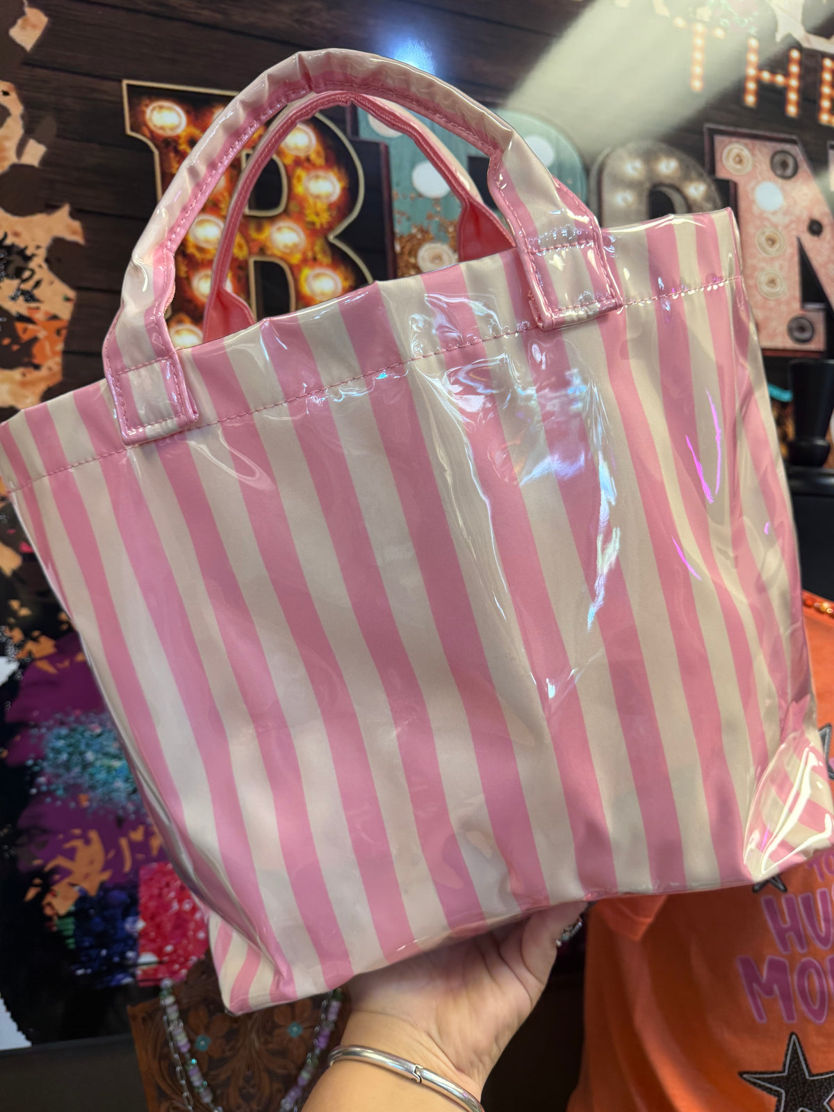Pretty in Pink Stripe Tote