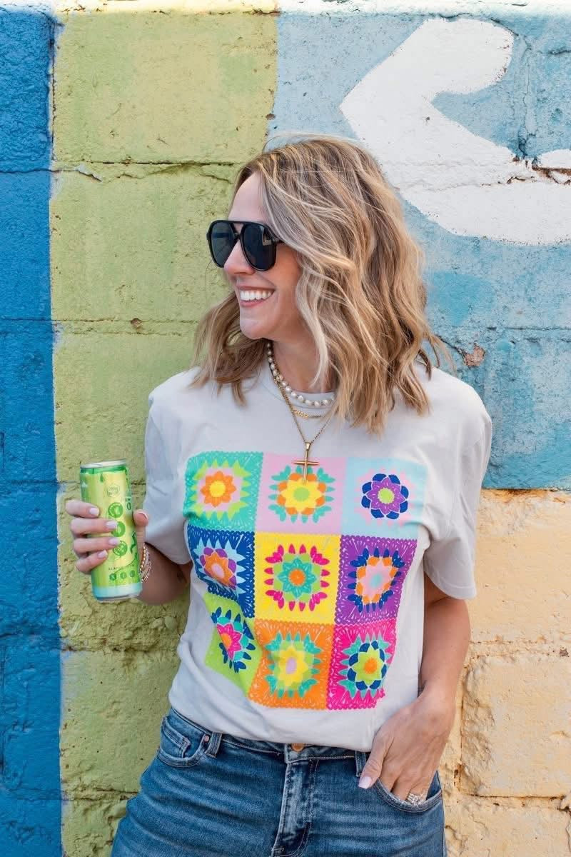 Neon Patchwork Bloom Tee