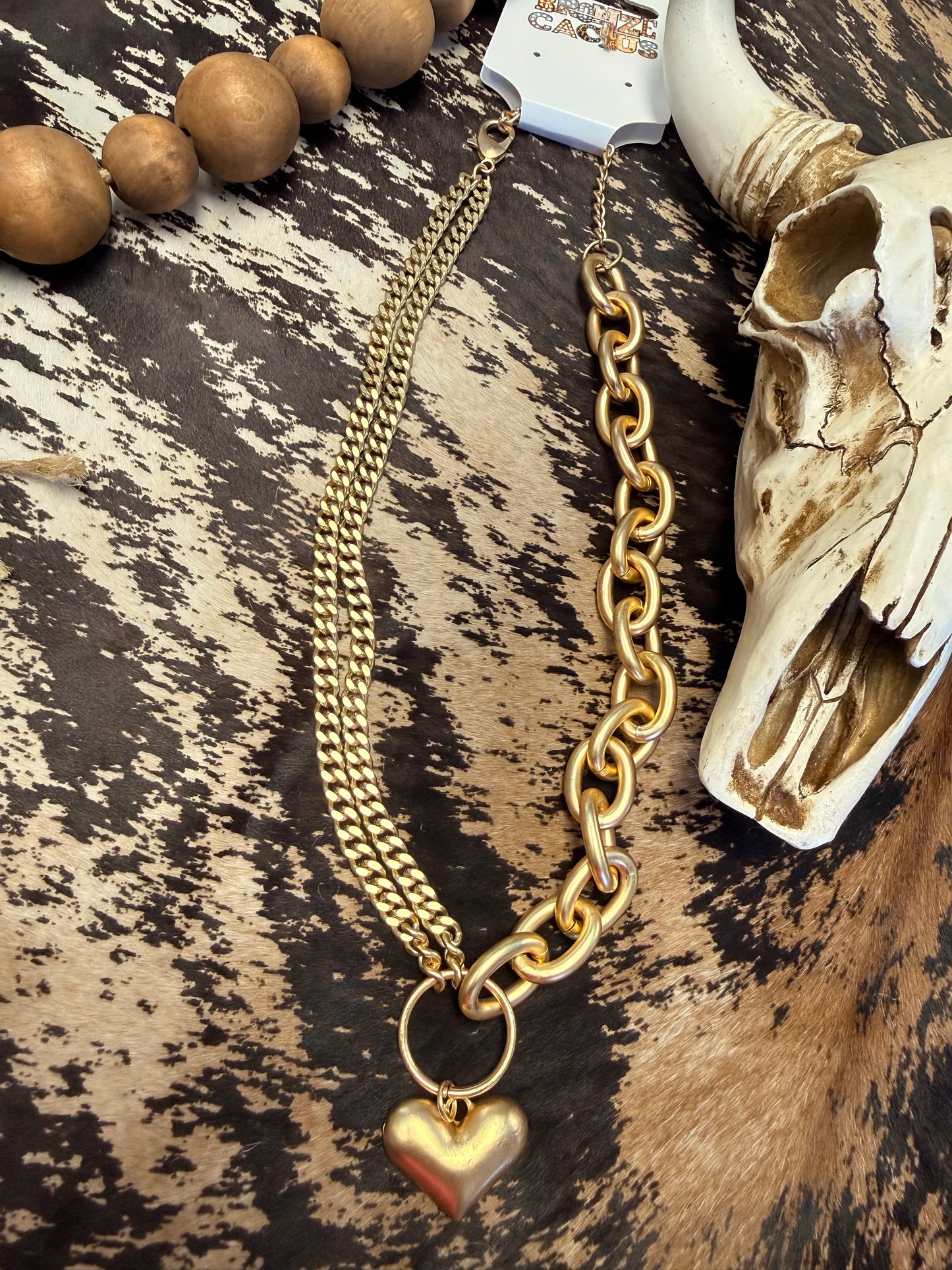 Golden Heart Junction Necklace