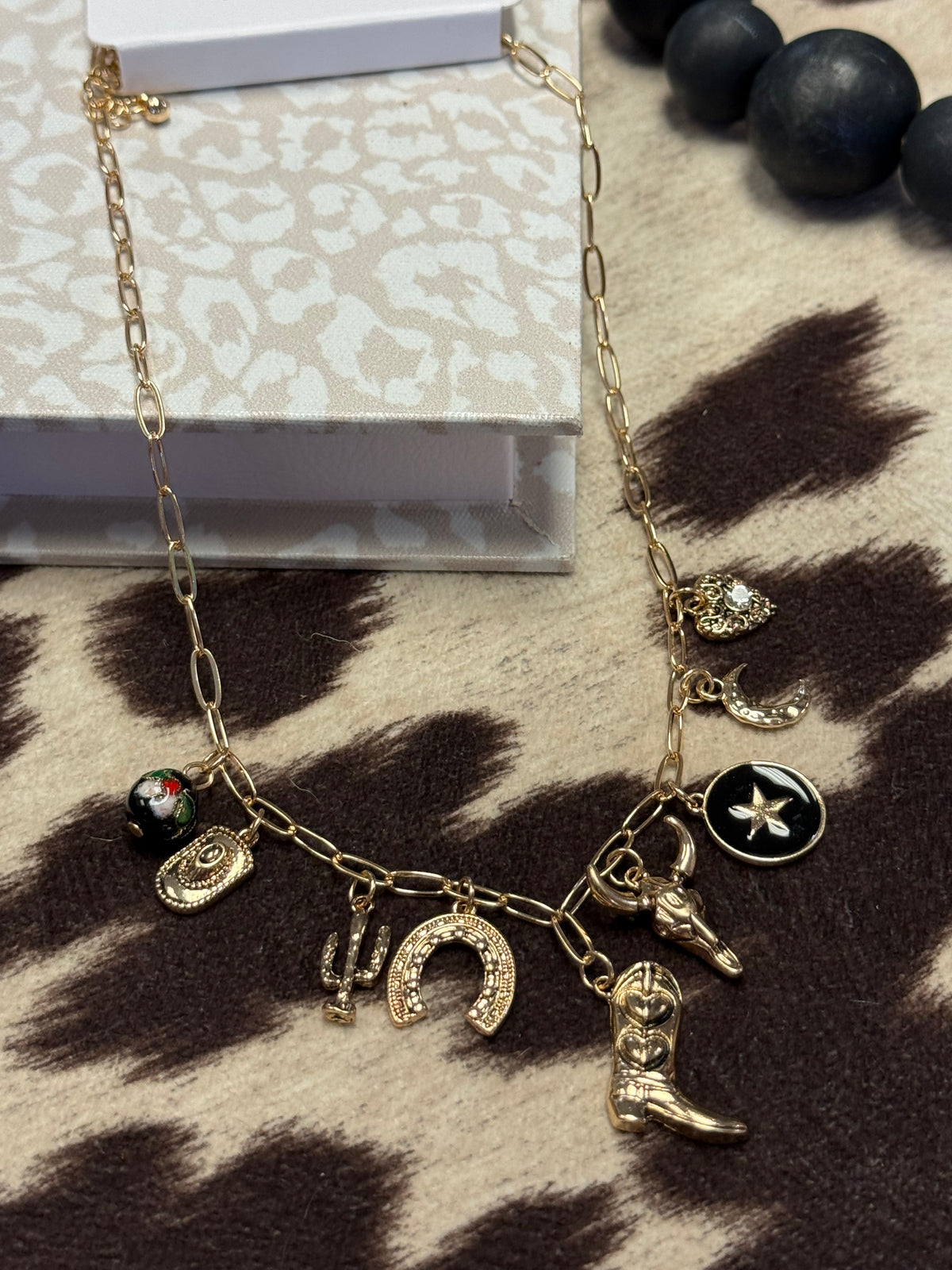 Golden After Dark Charm Necklace