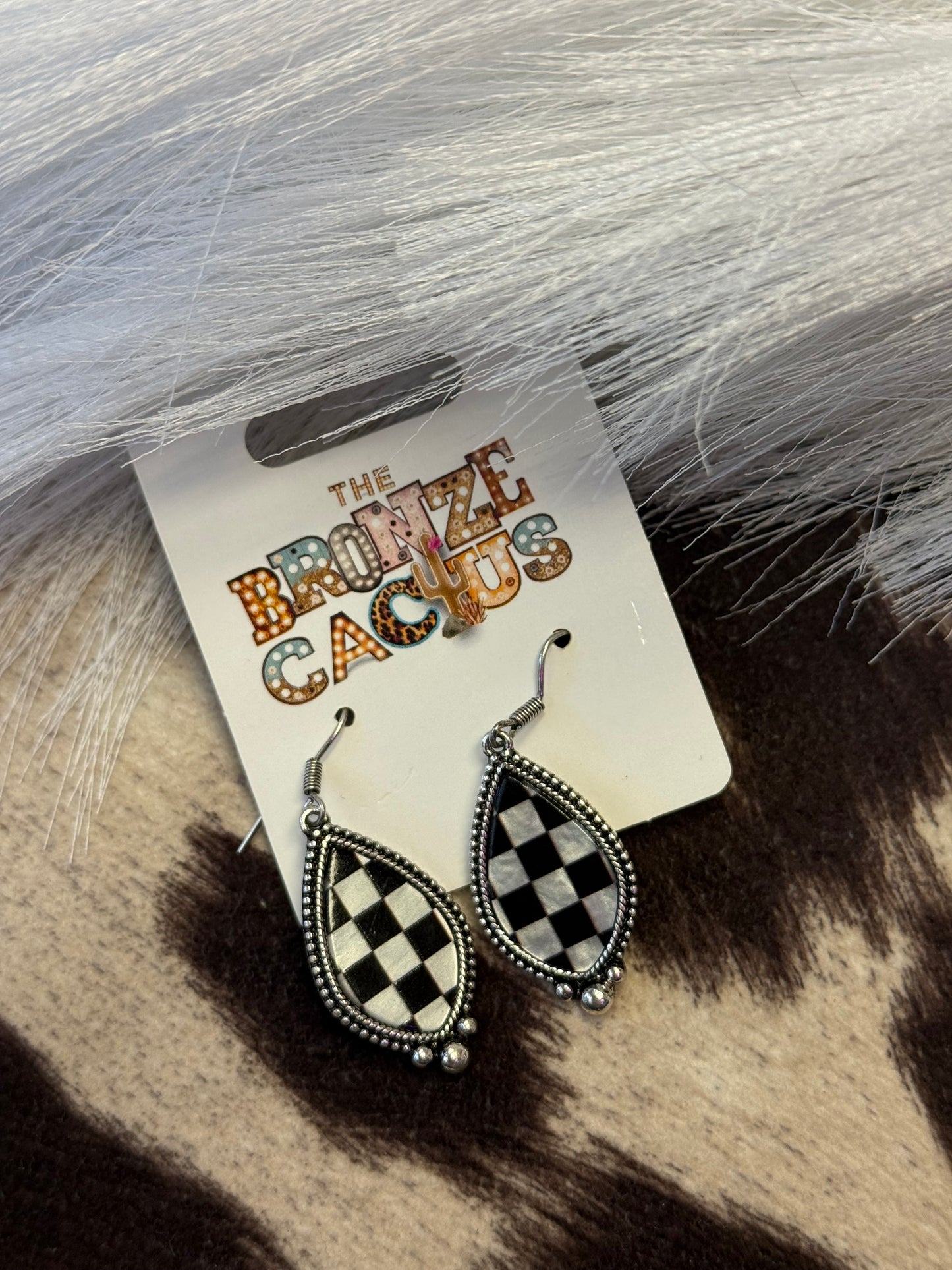 Harper Check Earrings