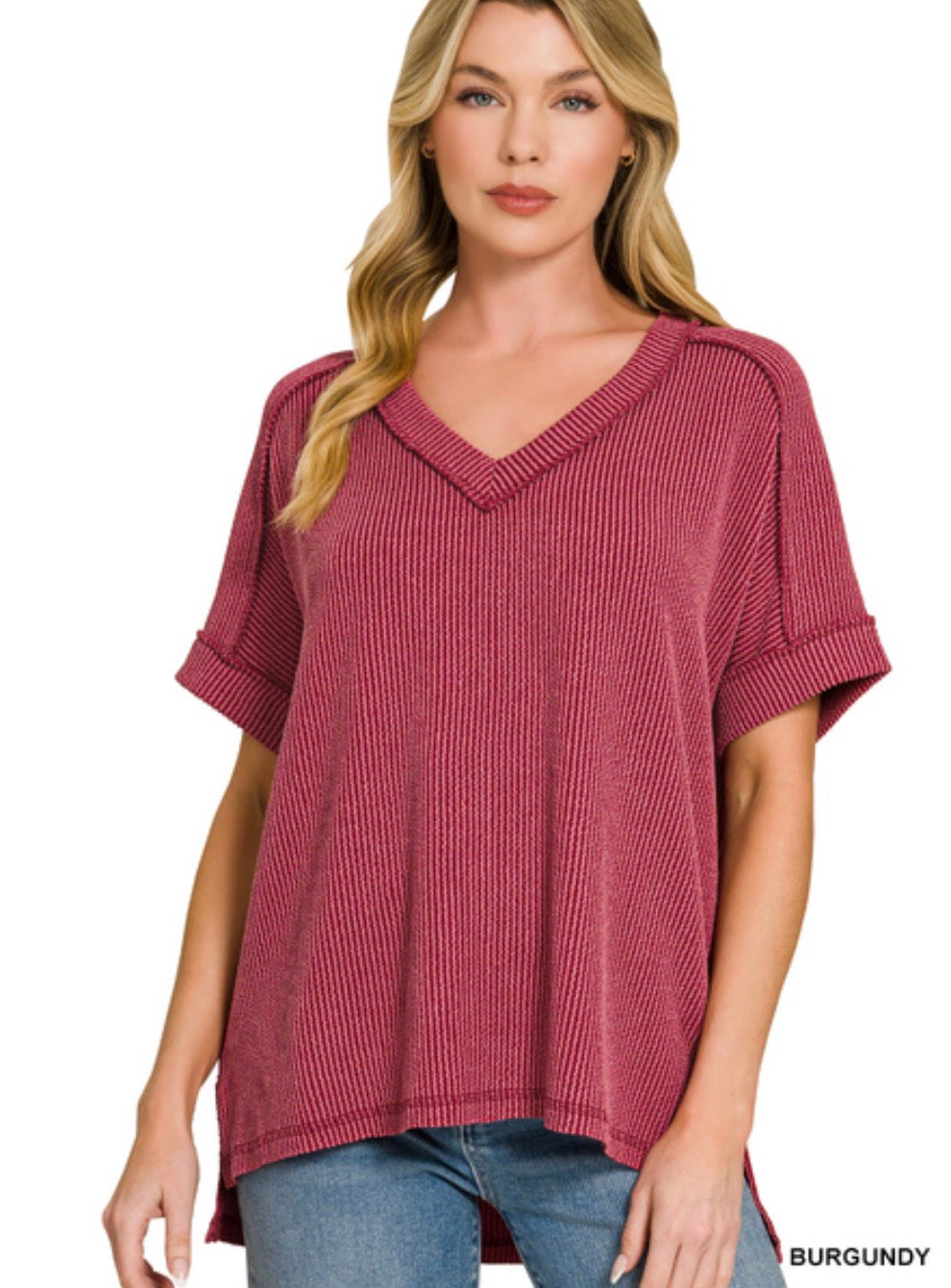 Easy Does It- Burgundy Top