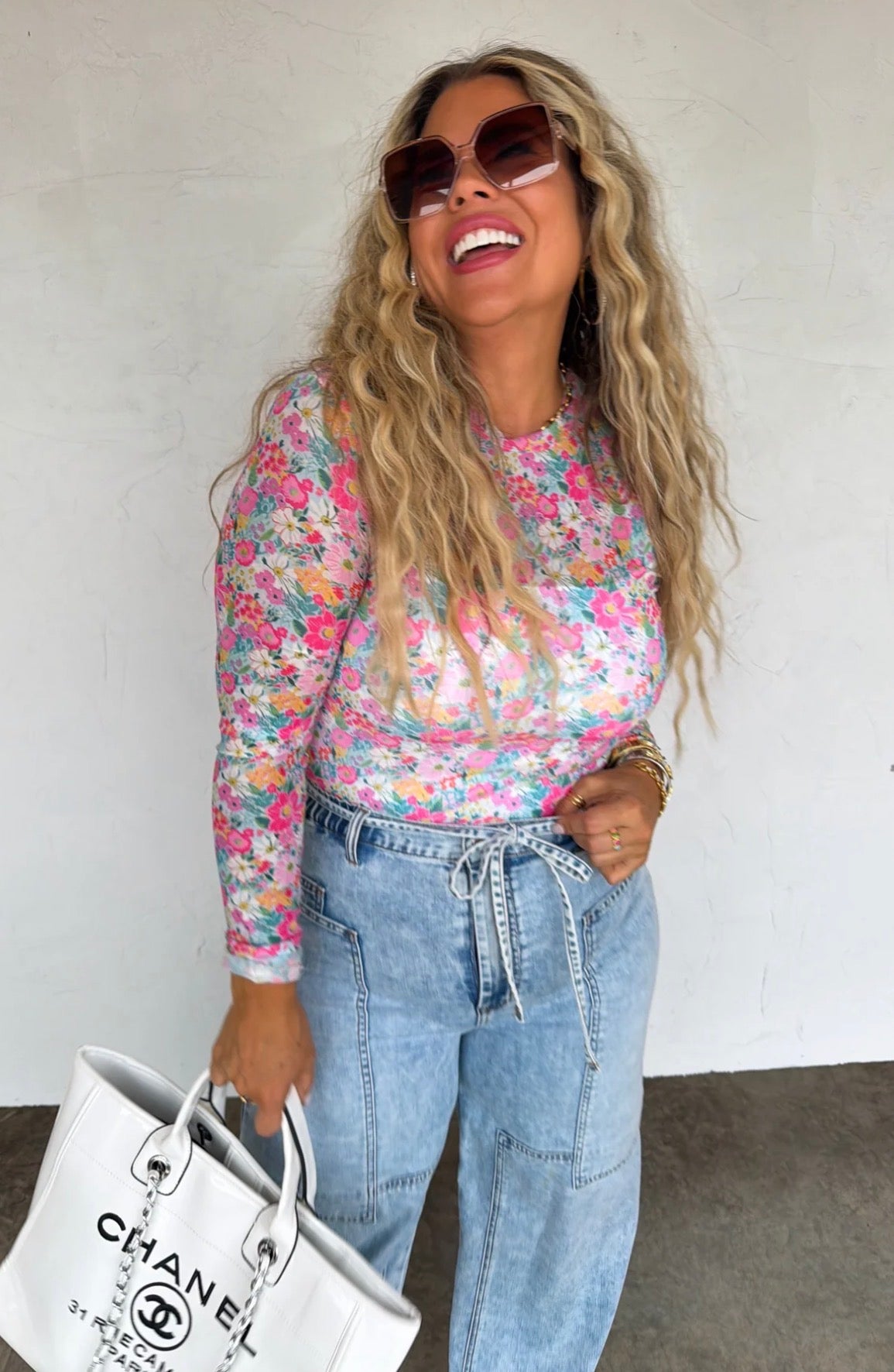 Blush Garden Mesh Top