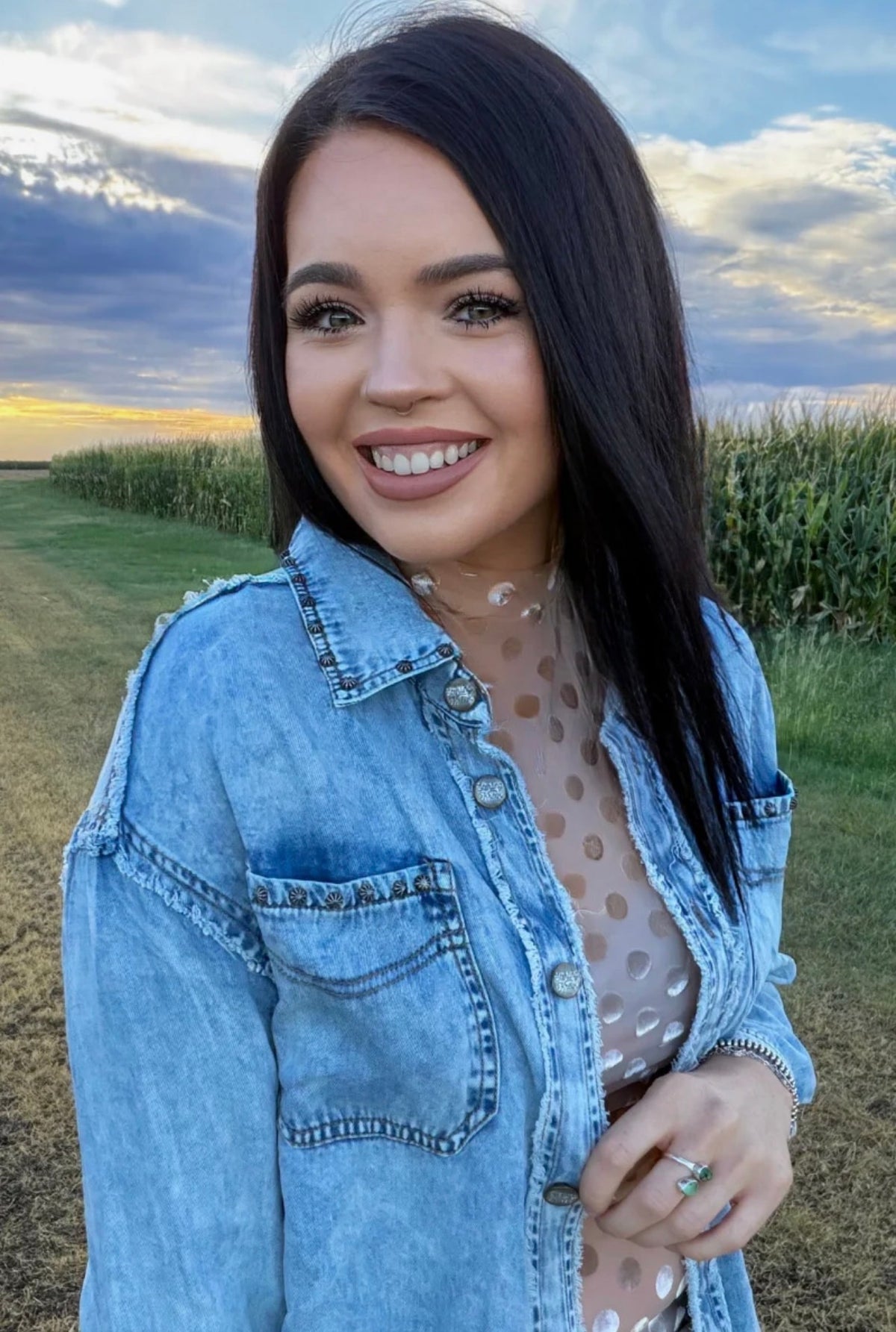 Studded Denim Shacket