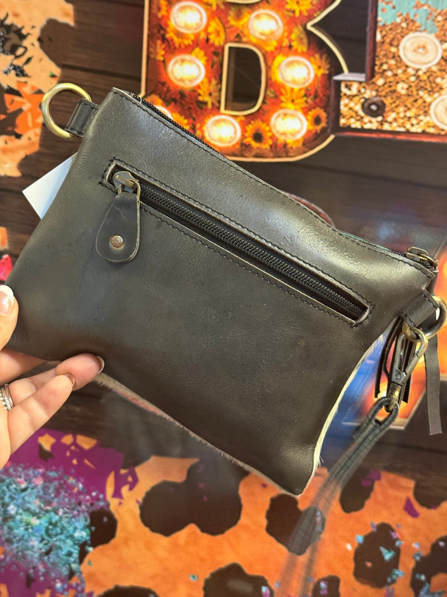 Turquoise Trail Hide Wristlet