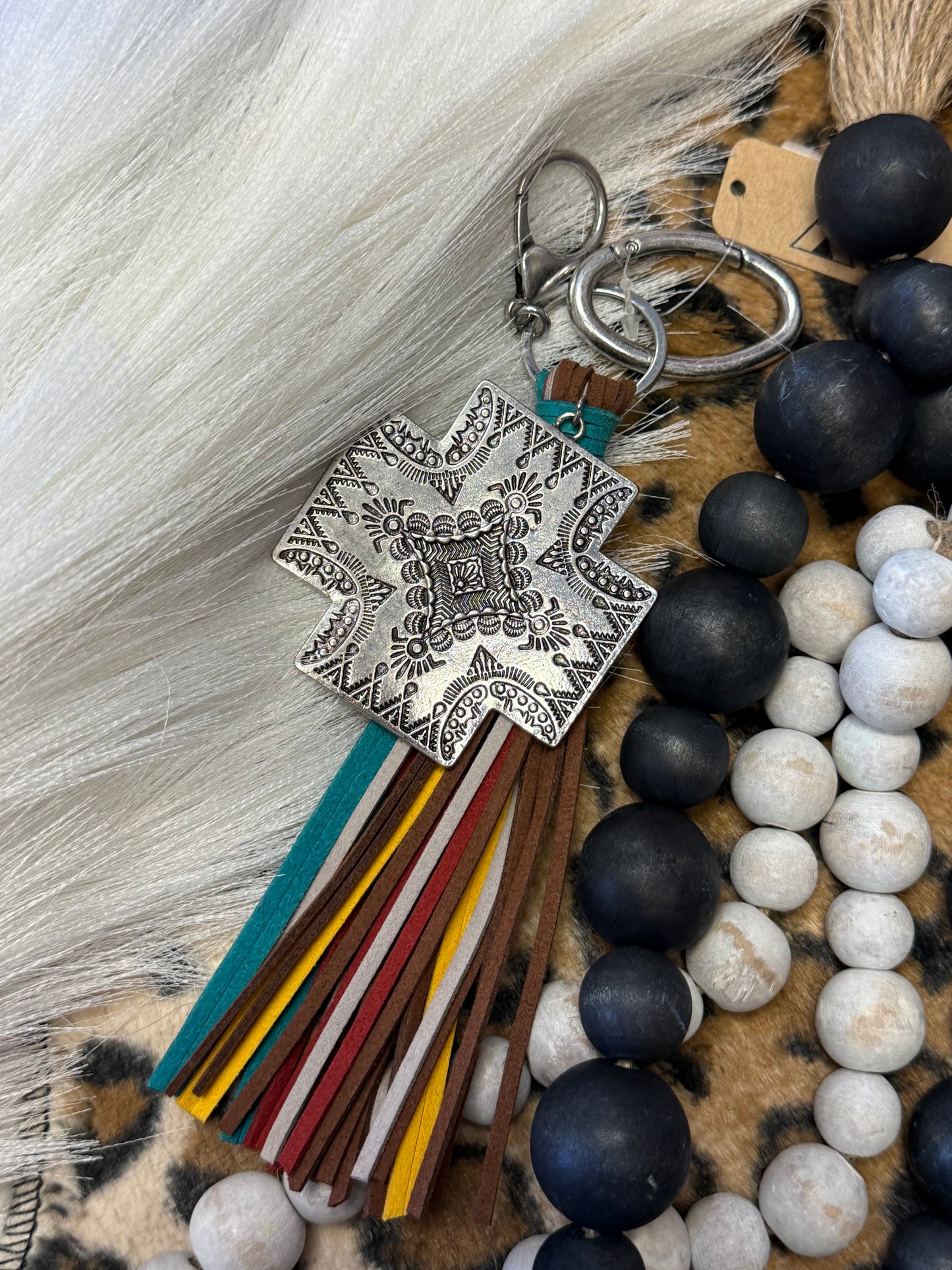 Silver Mesa Tassel Keychain