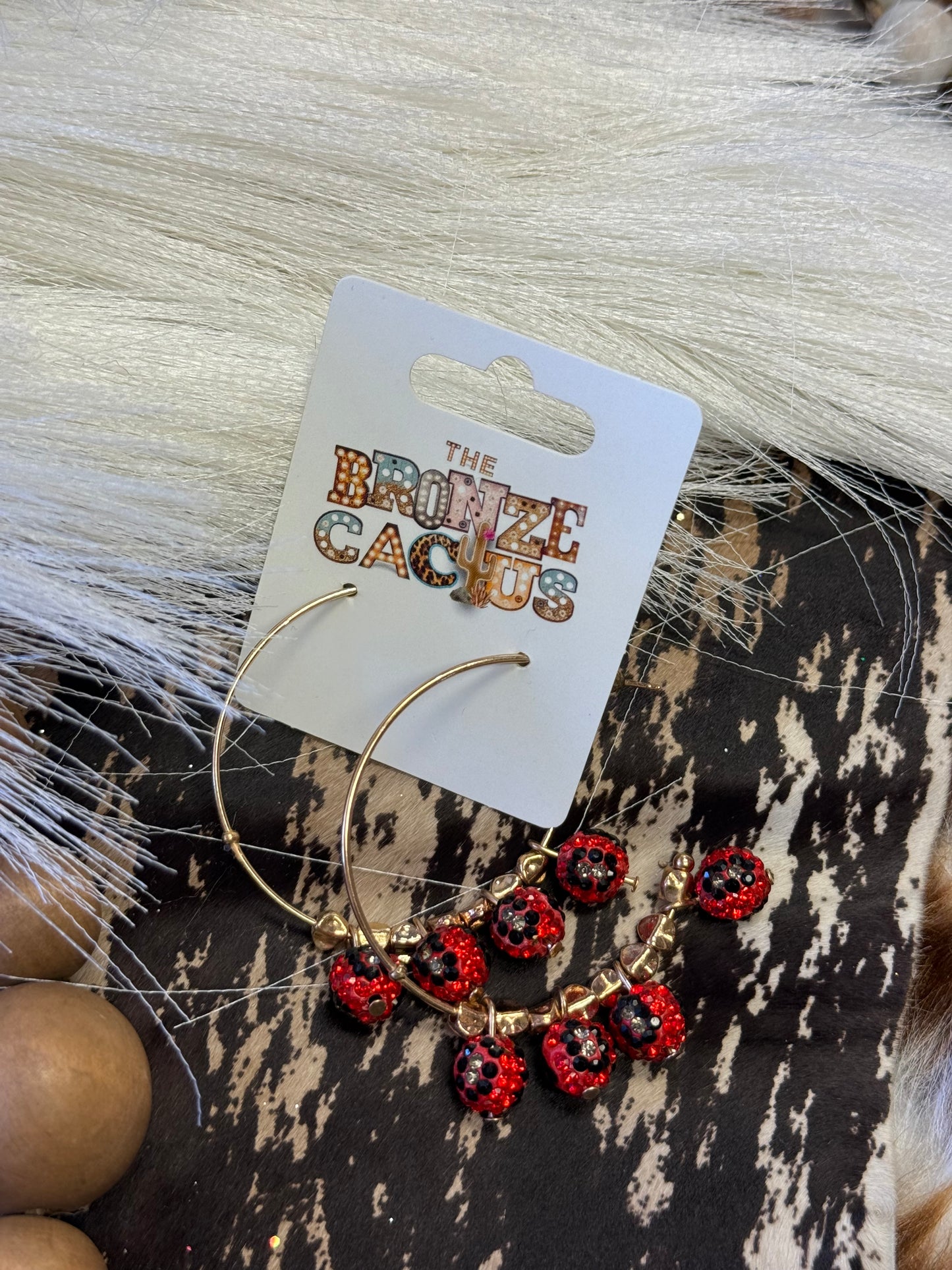 Red Leopard Hoops