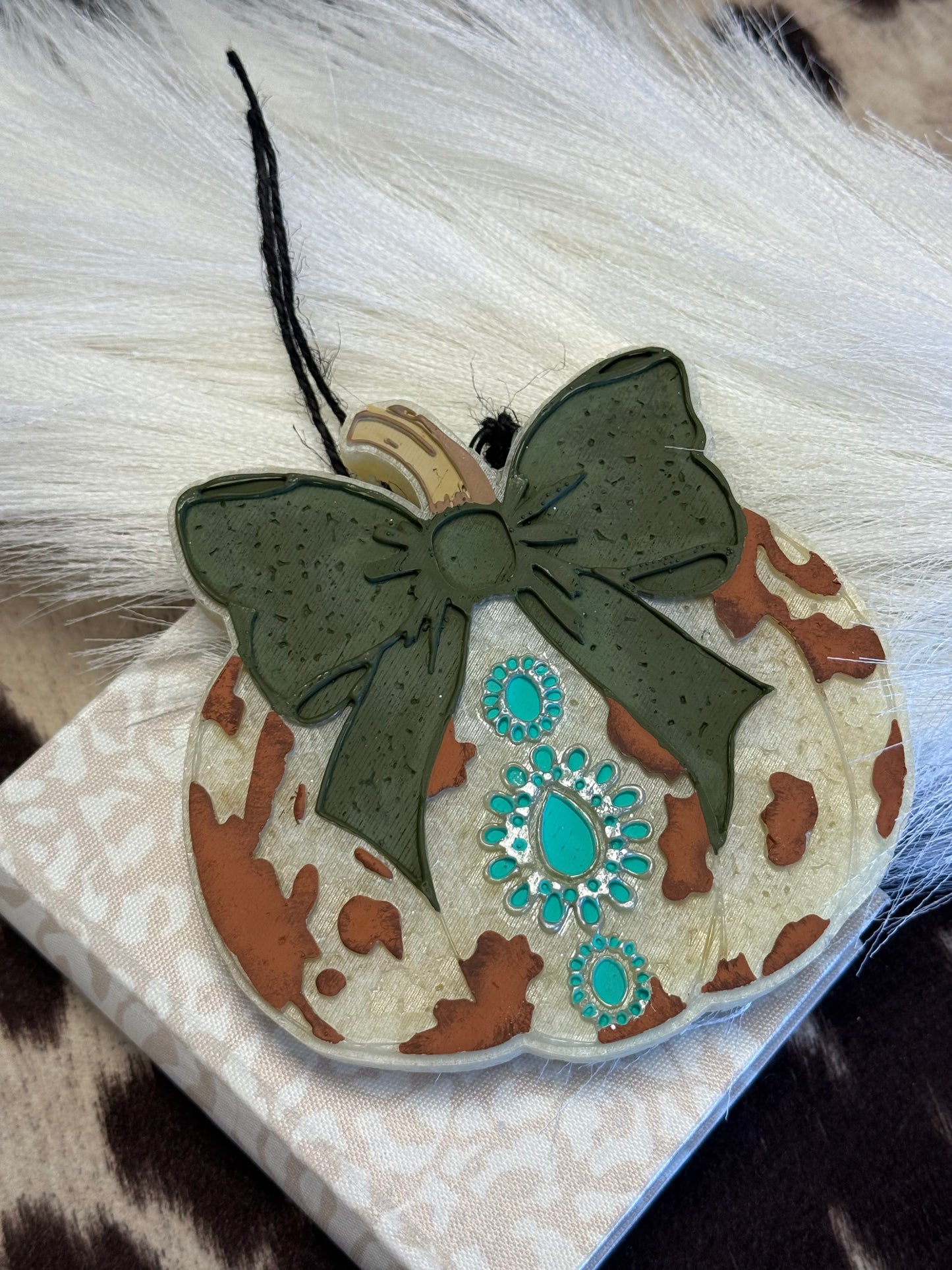 Cow Print Concho Pumpkin