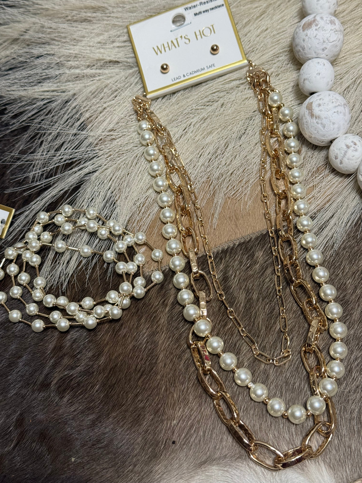 Gilded Pearl Layers Necklace