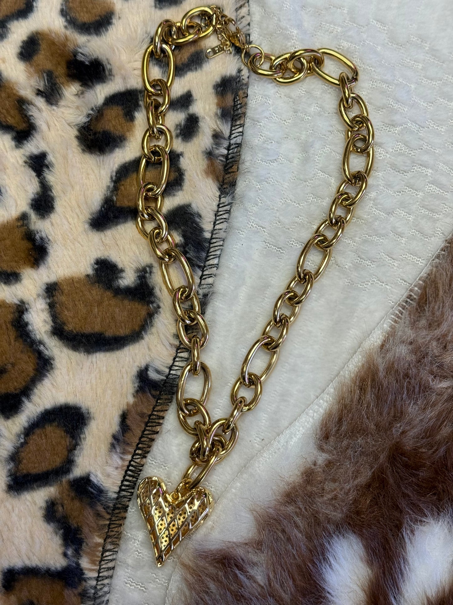 Golden Heart Charm Necklace