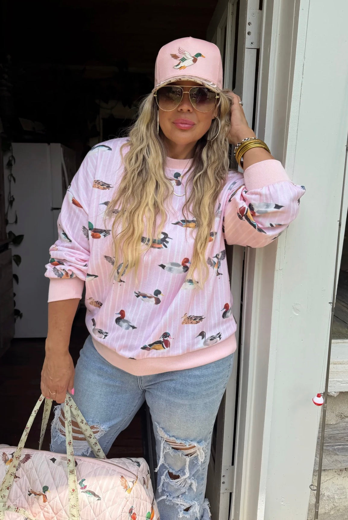 Pink Duck Pullover