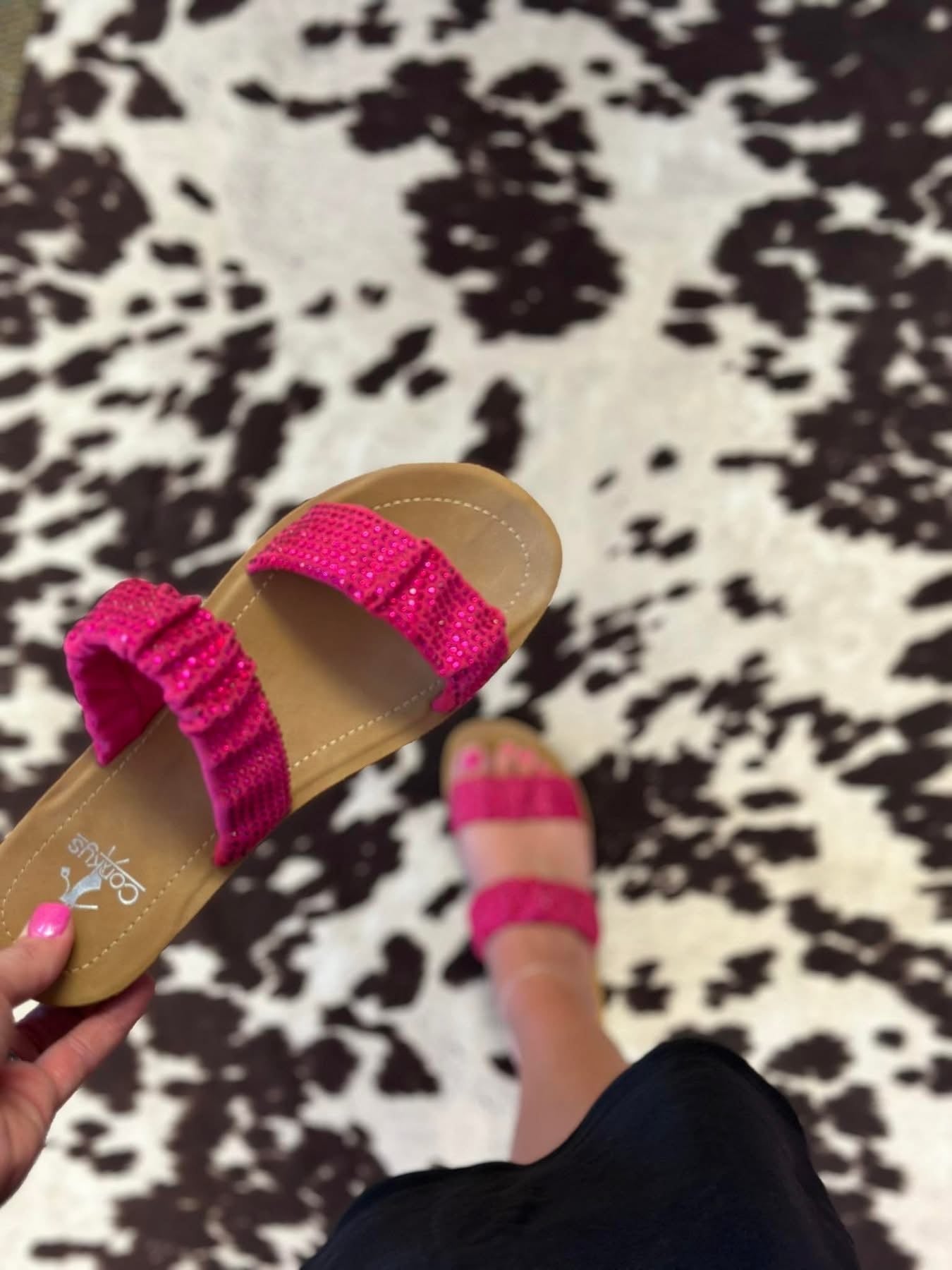 Pink Champagne Sparkle Sandals