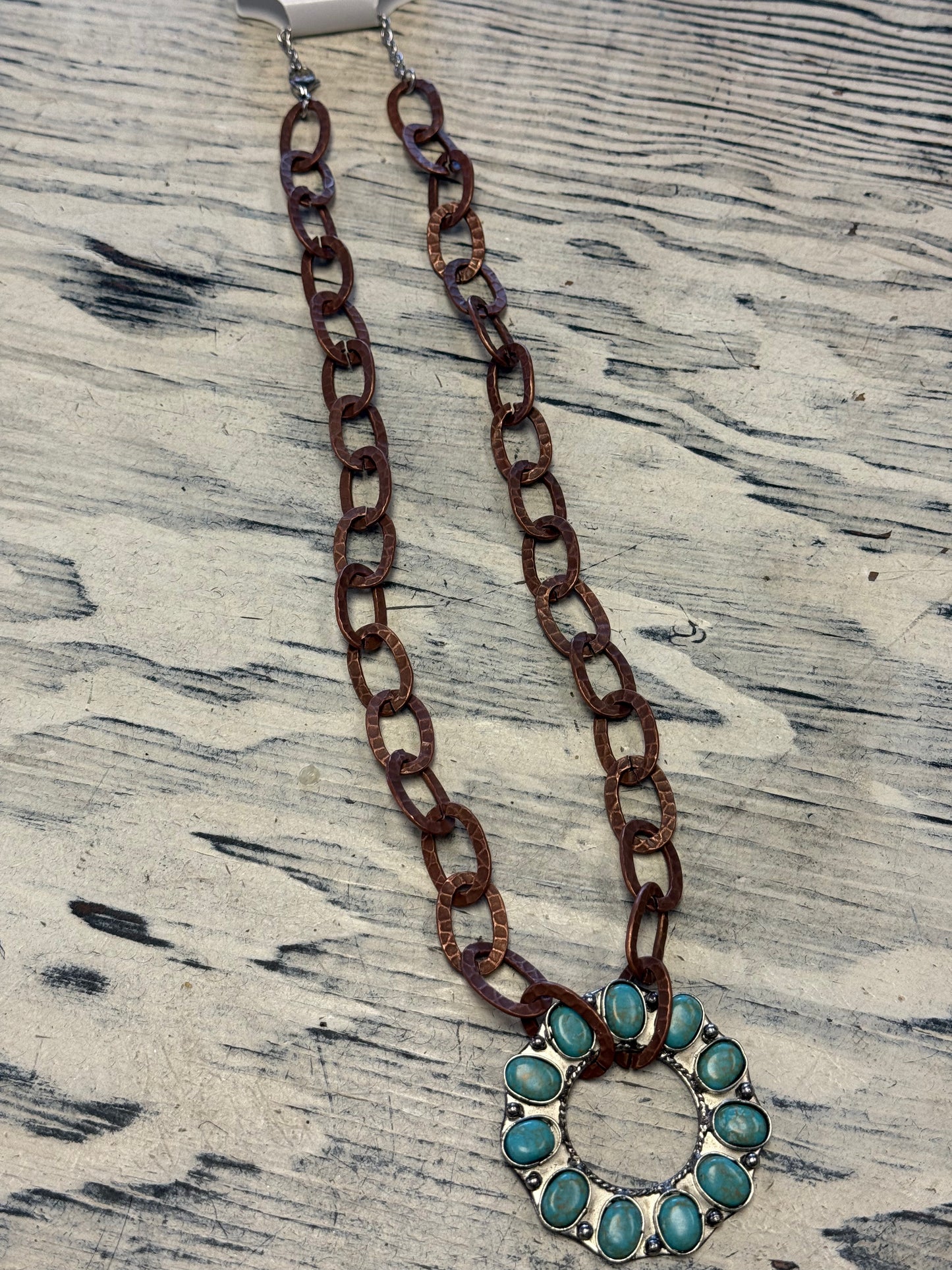 Turquoise Wagon Wheel Necklace