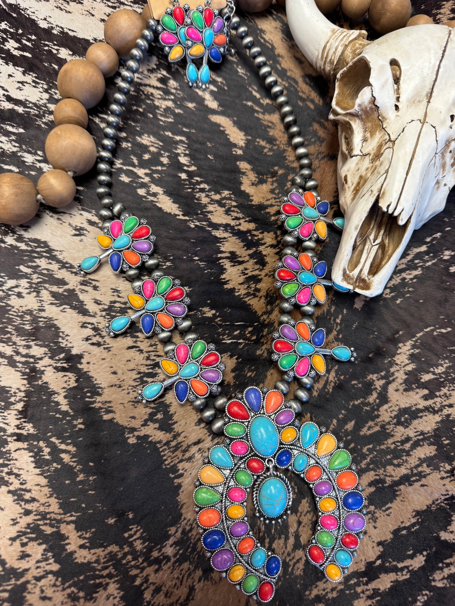 Carnival Canyon Squash Blossom Necklace Set