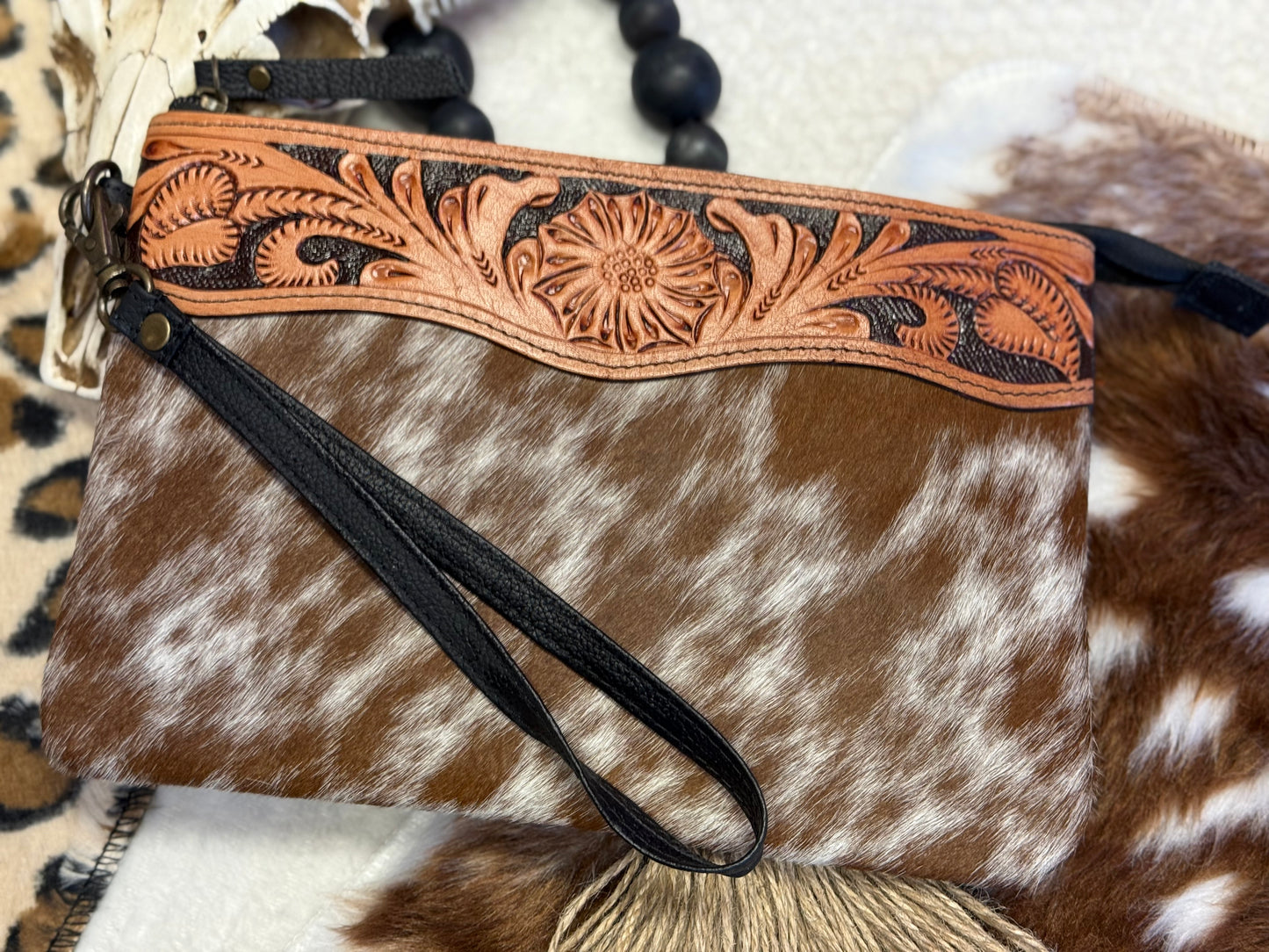 Sunflower Hide Wristlet