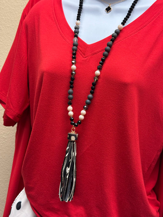 Midnight Safari Tassel Necklace