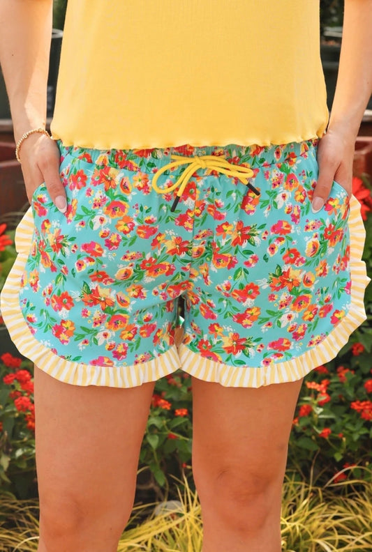 Sunny Bloom Ruffle Shorts