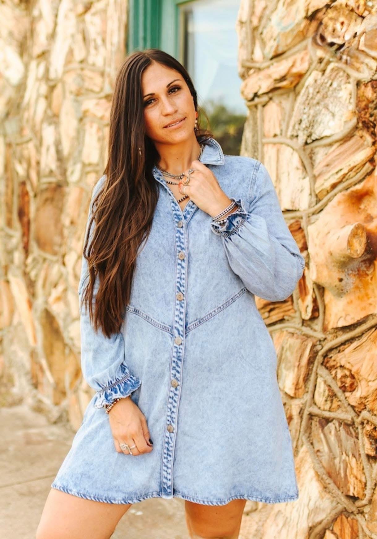 Washed Away Denim Dress
