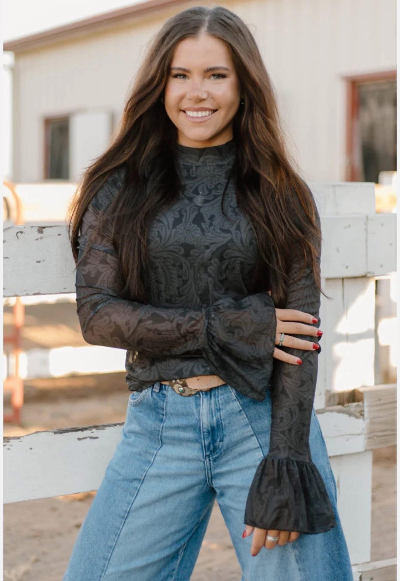 Midnight Muse Mesh Top