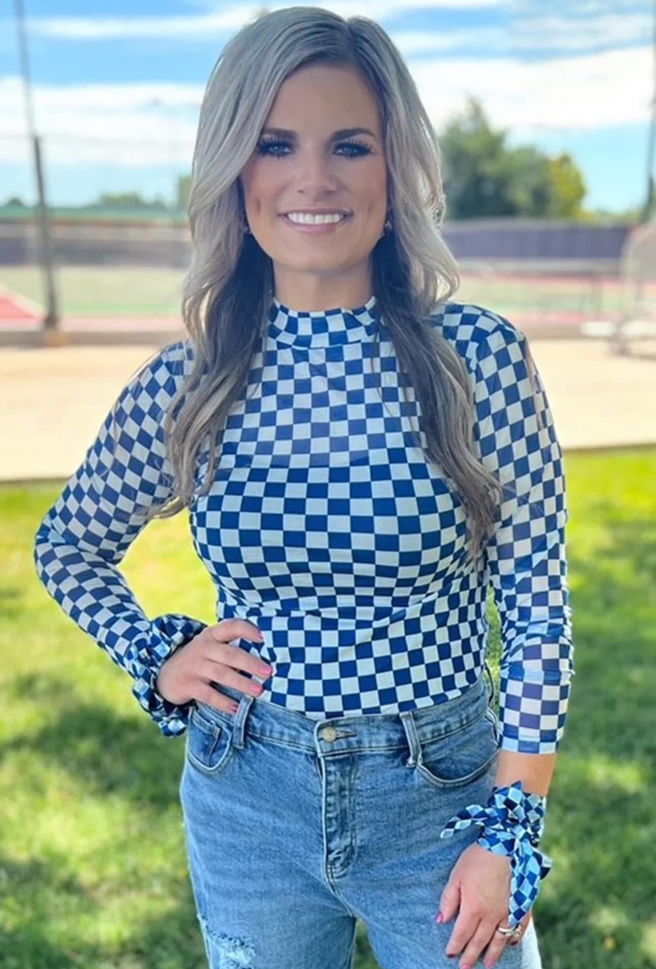 Blue Ribbon Rush Mesh Top