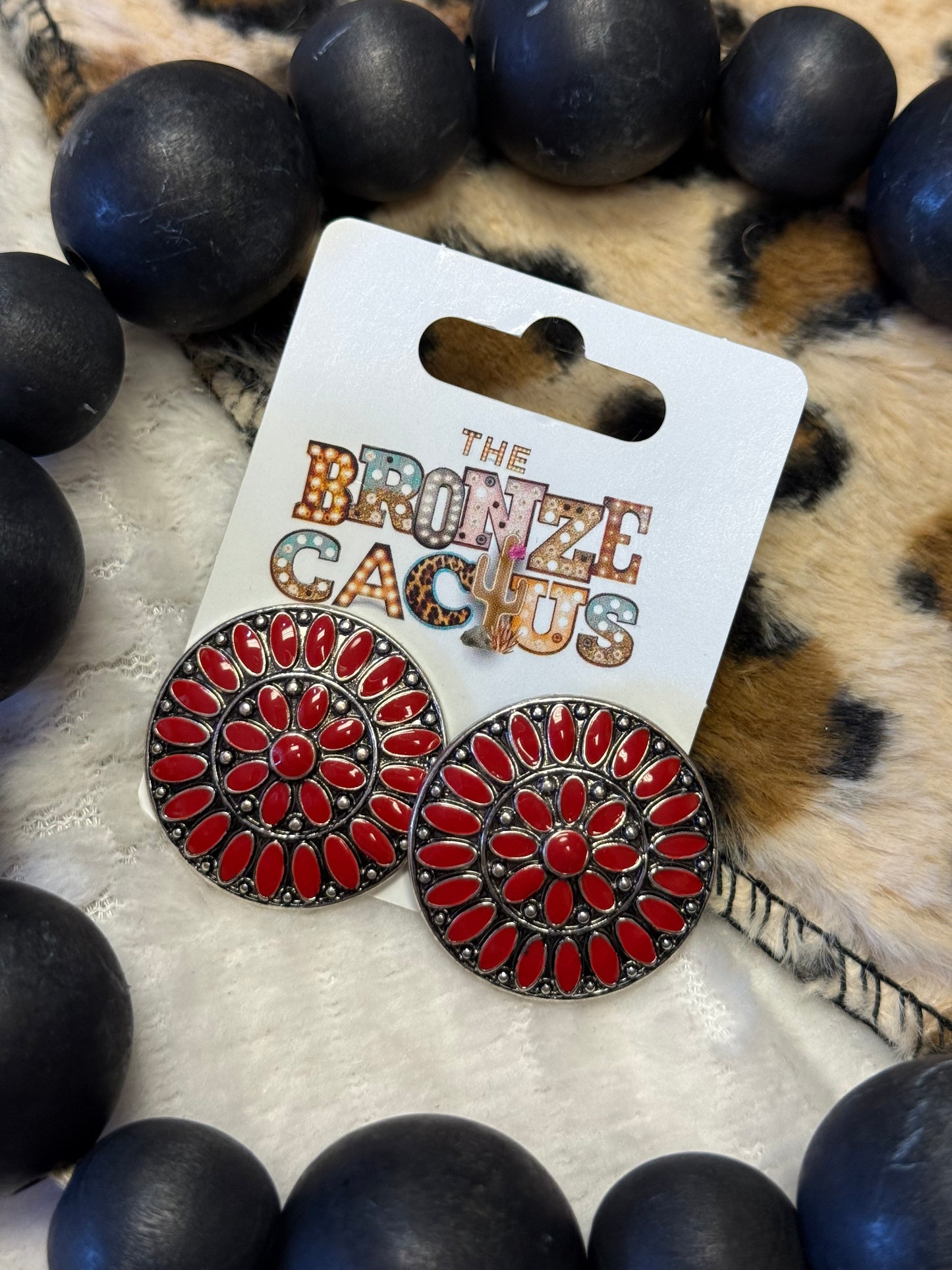 Red Blossom Earrings