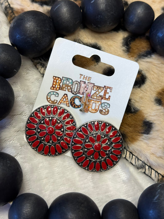 Red Blossom Earrings