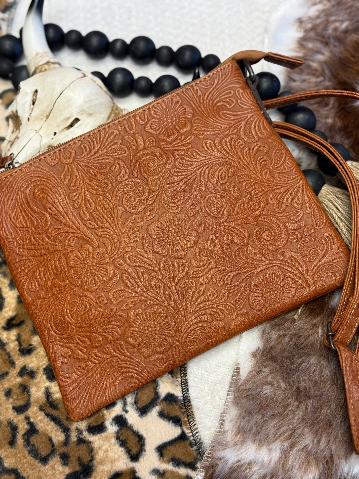 Autumn Bloom Tooled Crossbody