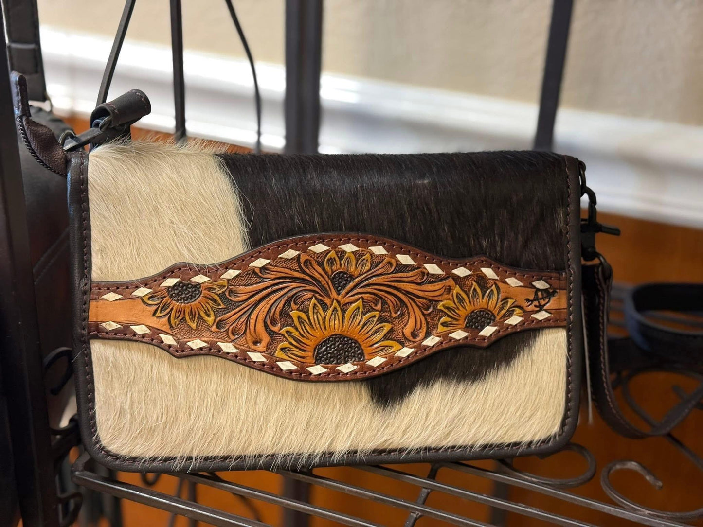 Sunflower Trail Hair-On Wallet Crossbody