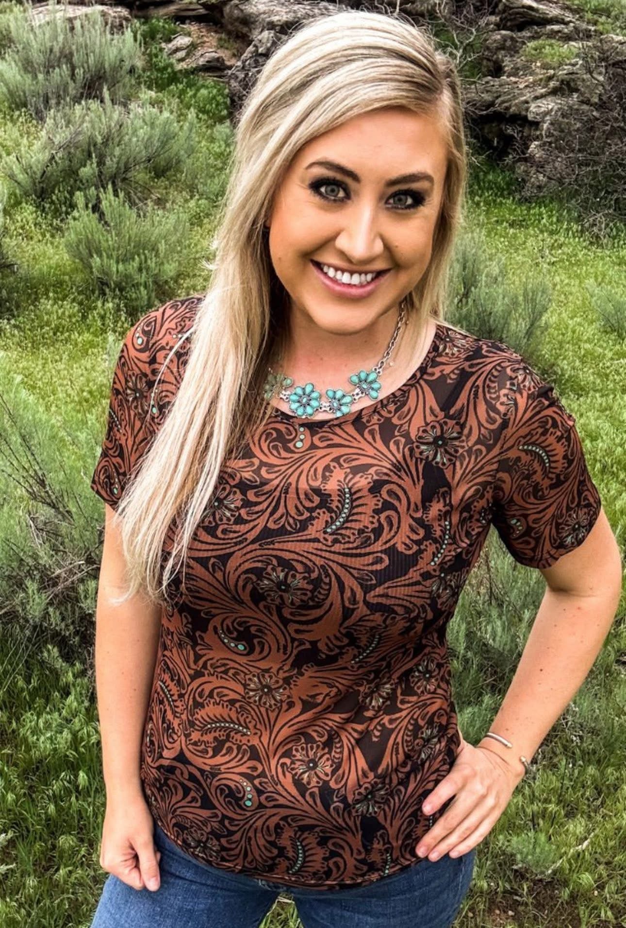 Rustic Lace Mesh Top