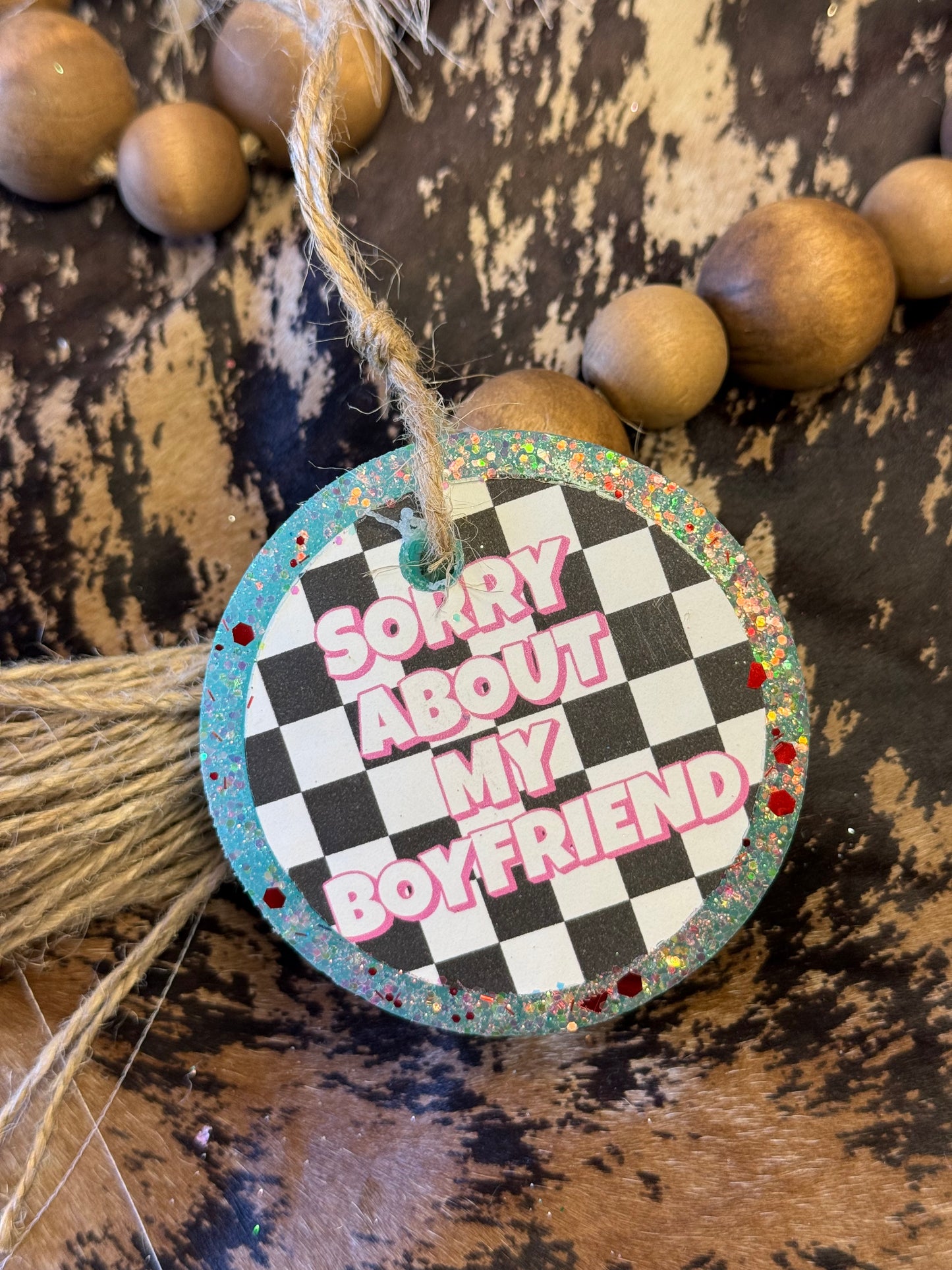 Checkered Teal Boyfriend Freshie