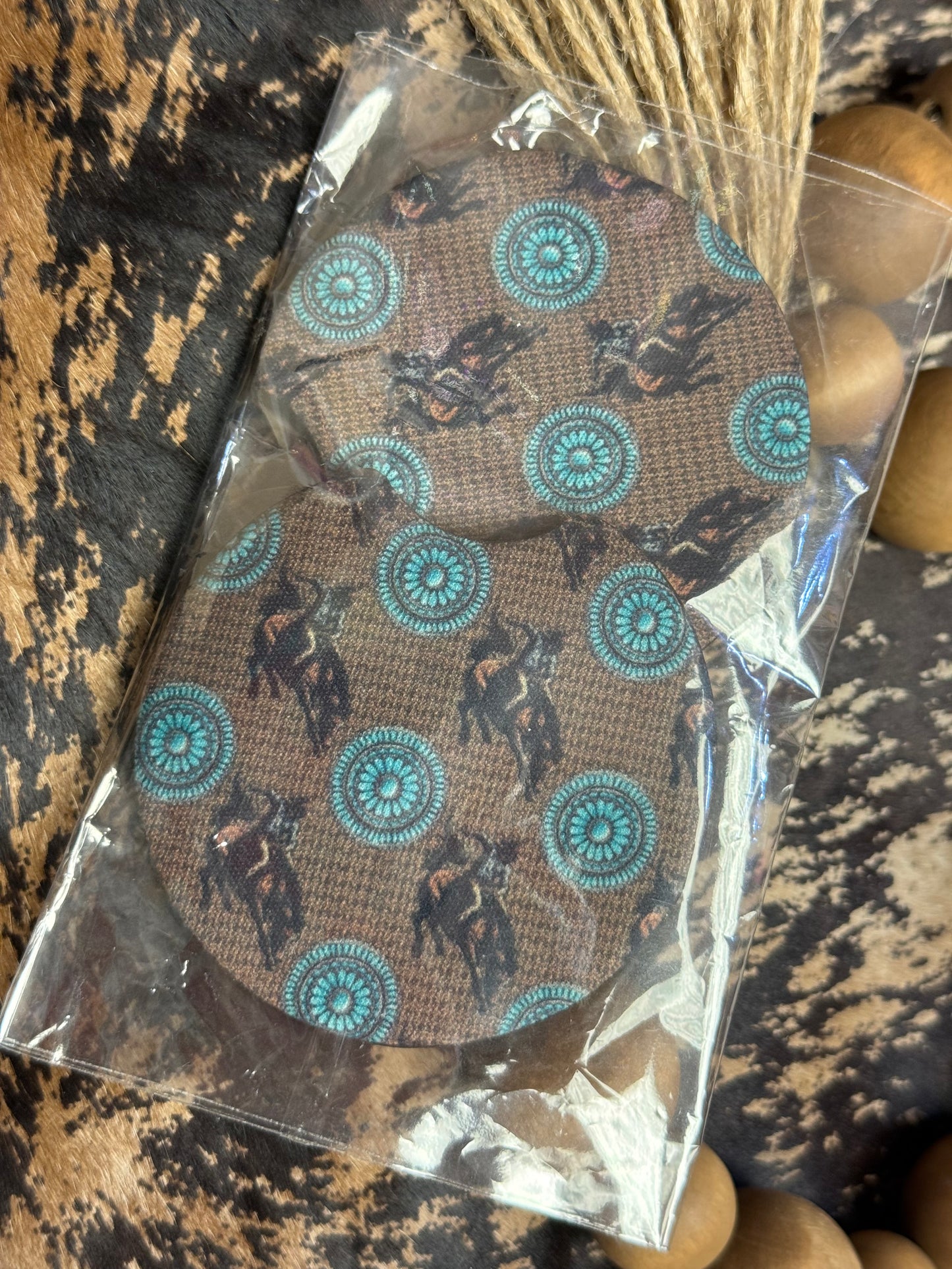 Turquoise Ranch Car Coasters
