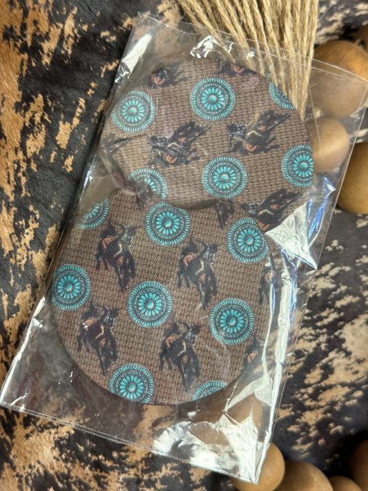 Turquoise Ranch Car Coasters
