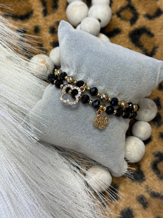 Golden Midnight Charm Bracelet Set