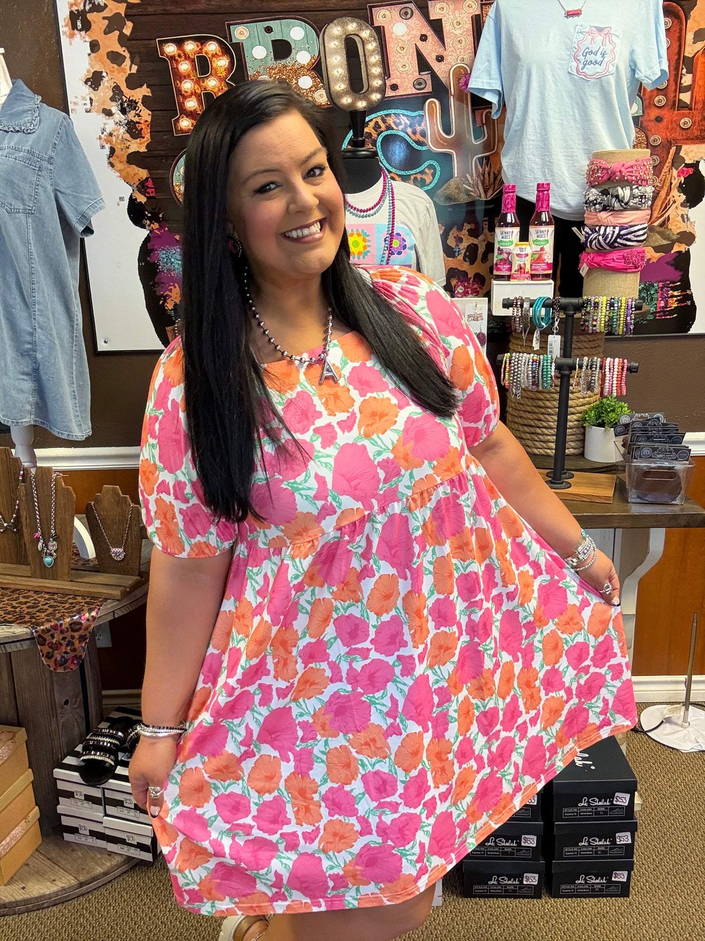 Blush Blossom Babydoll Dress