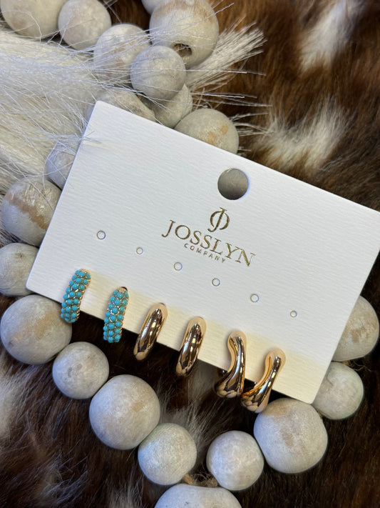 Turquoise Golden Years Hoops