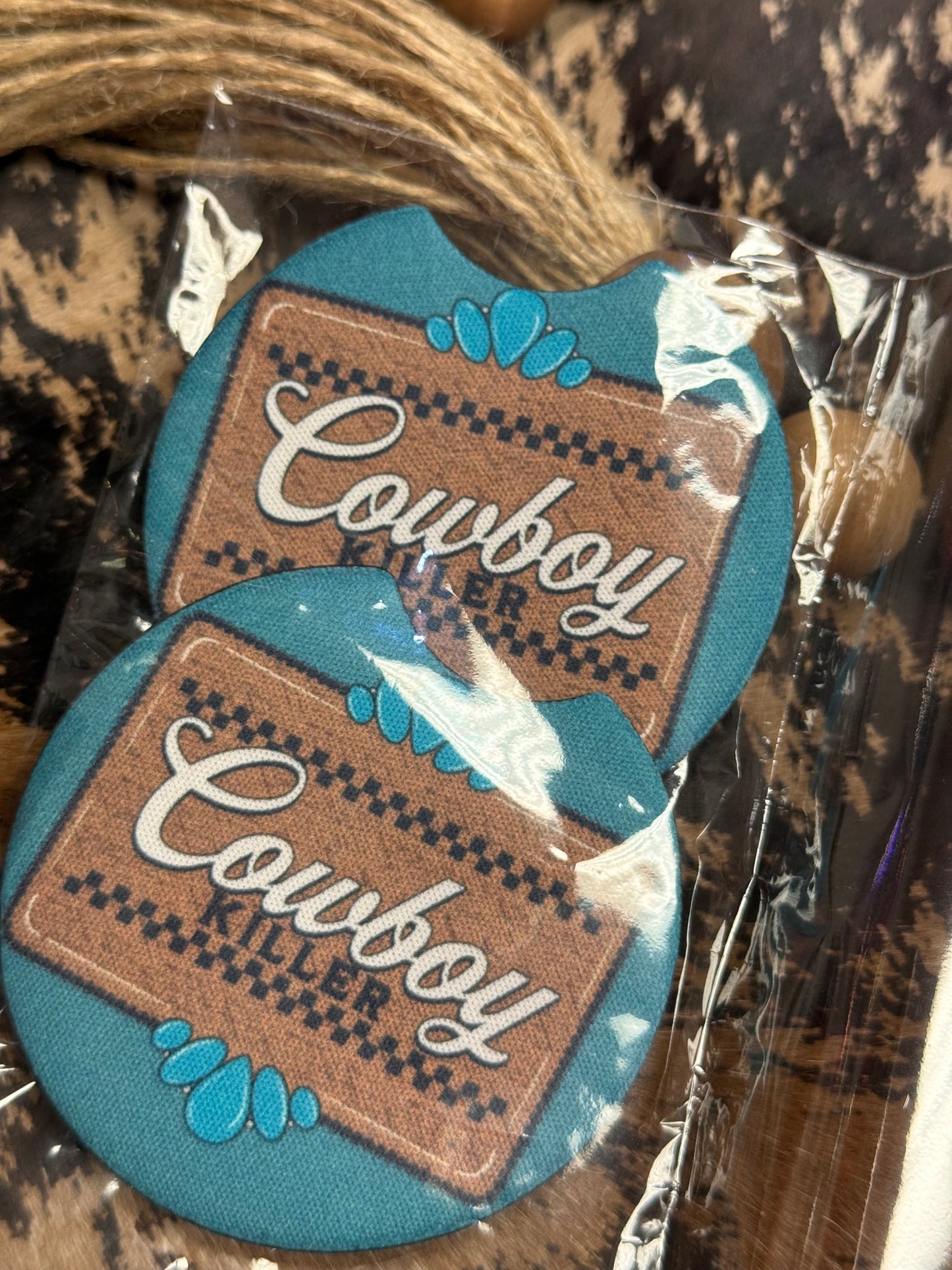 Cowboy Killer Car Coasters