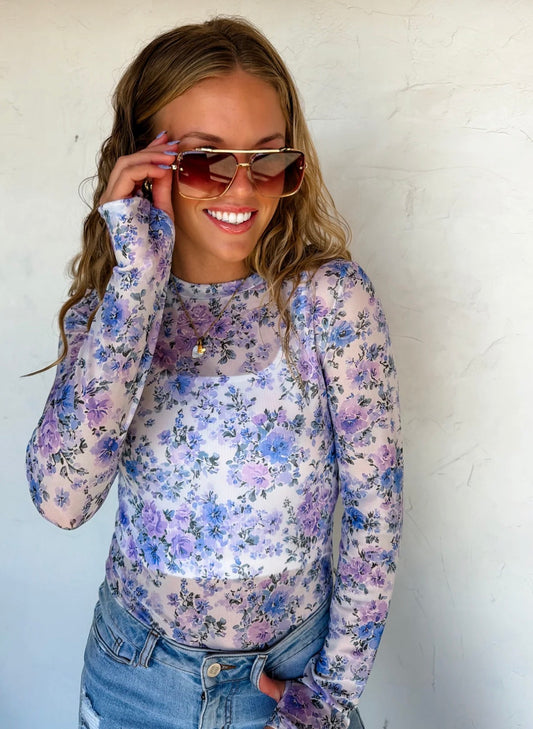 Lavender Meadow Mesh Top