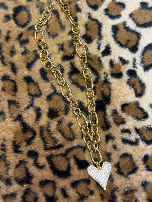Golden Heart Charm Necklace