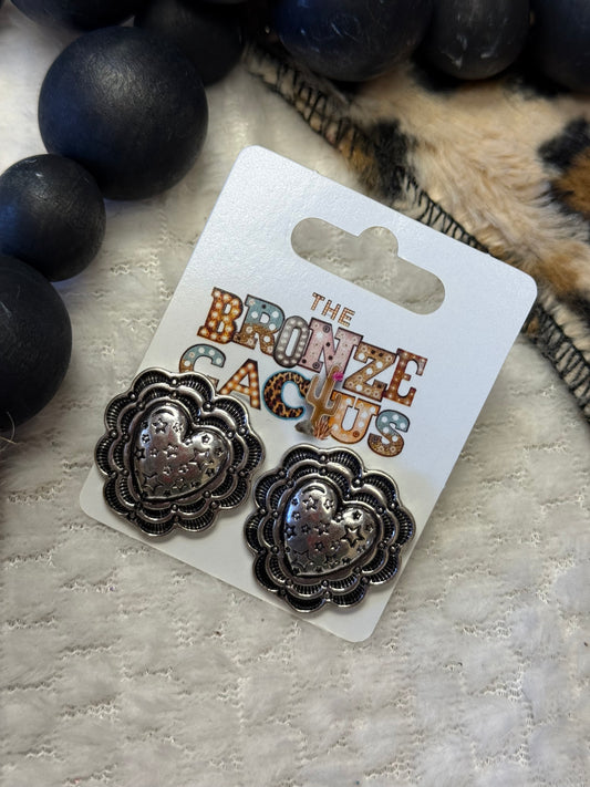 Concho Heart Earrings