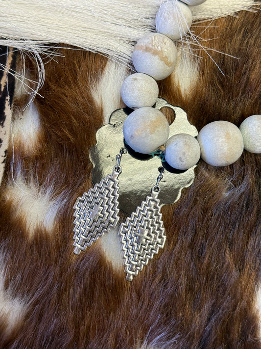 Tooling Aztec Earrings