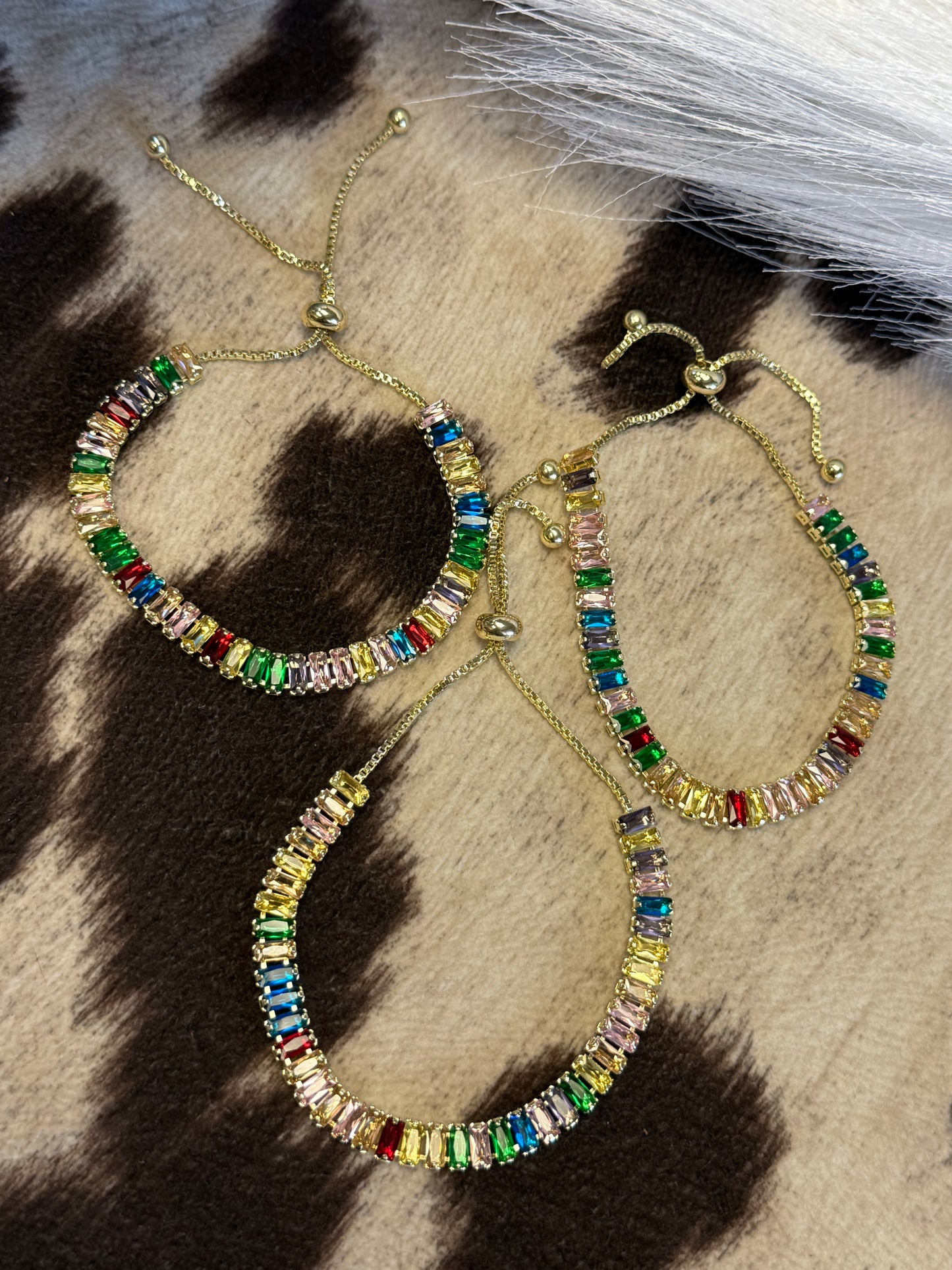 Rainbow Luxe Slider Bracelet