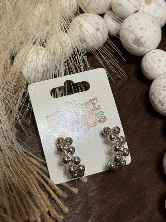 Silver Vine Hoops