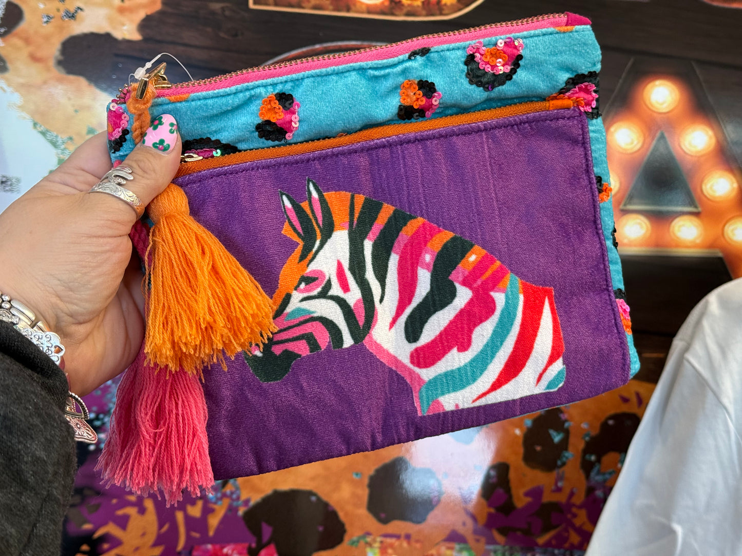 Neon Zebra Pop Pouch