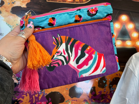Neon Zebra Pop Pouch