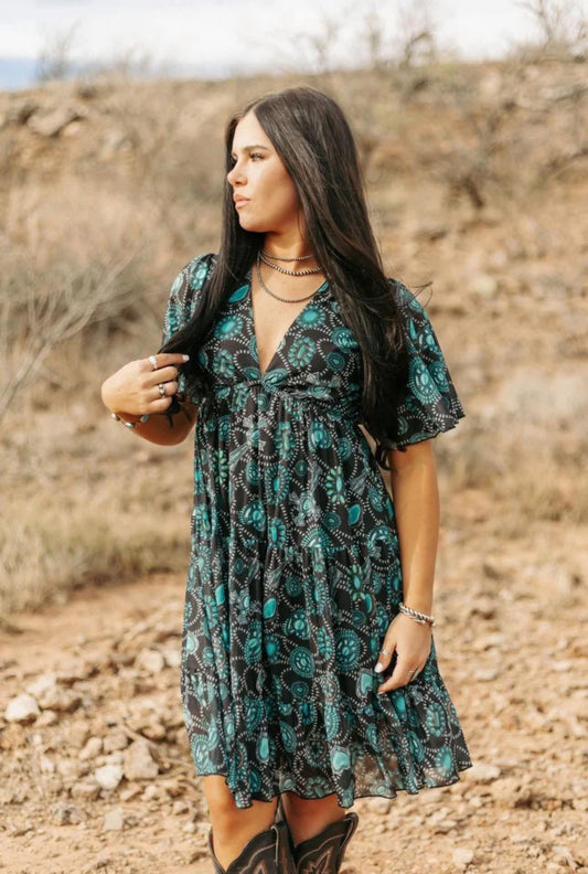 Turquoise Jewels Dress