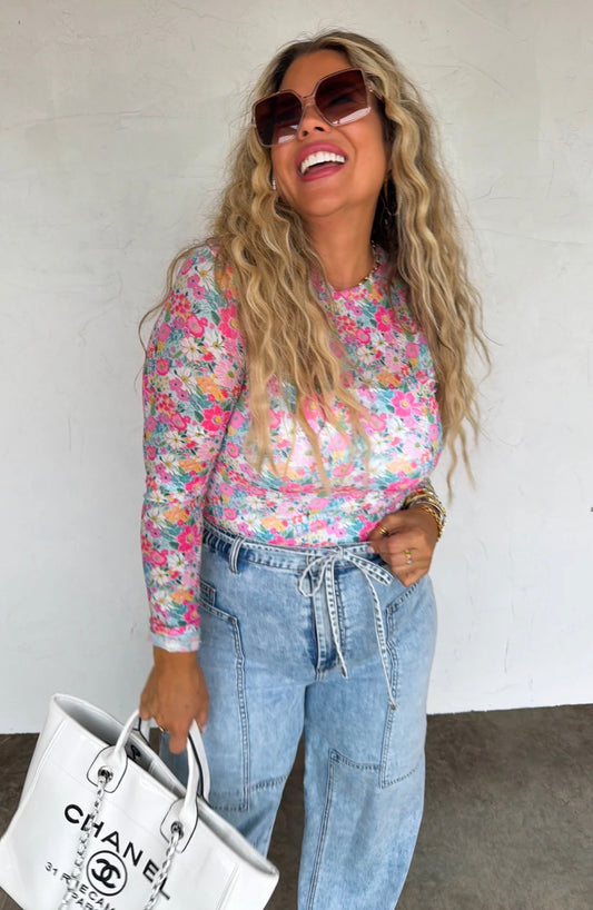 Blush Garden Mesh Top