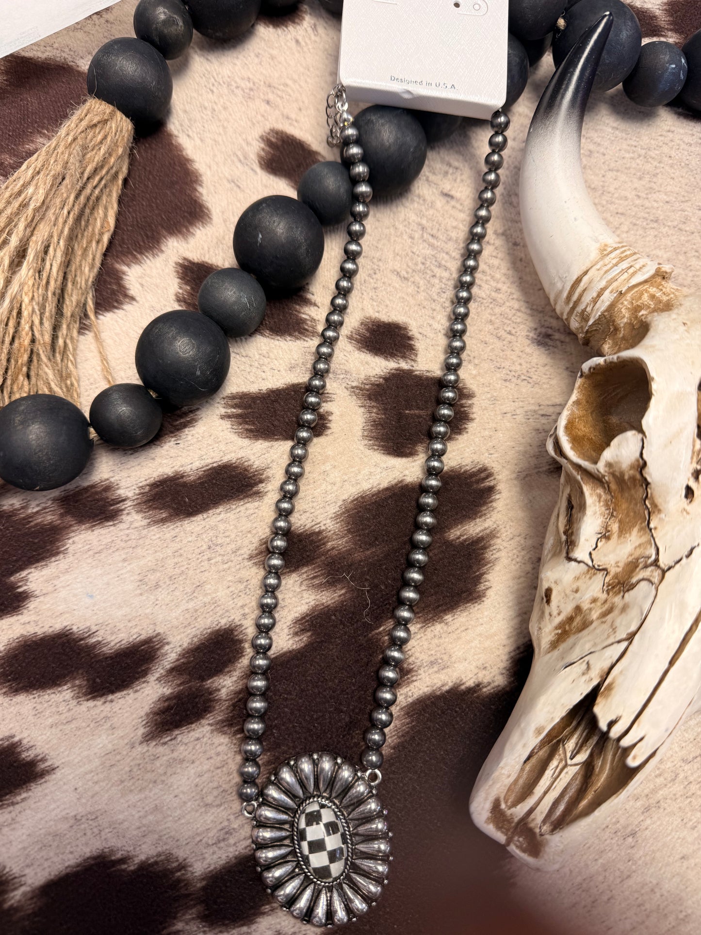 Checkered Charm Necklace