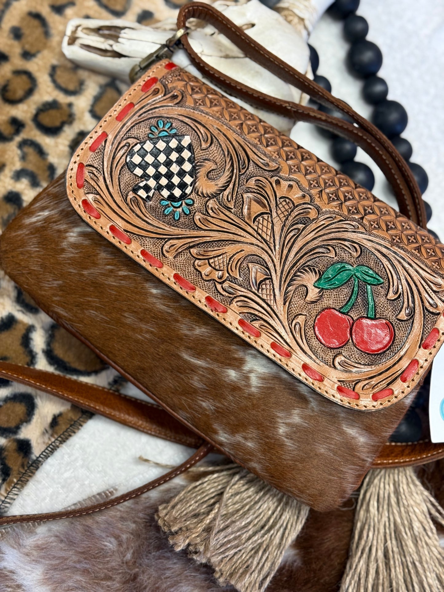 Cherry Check Charm Crossbody