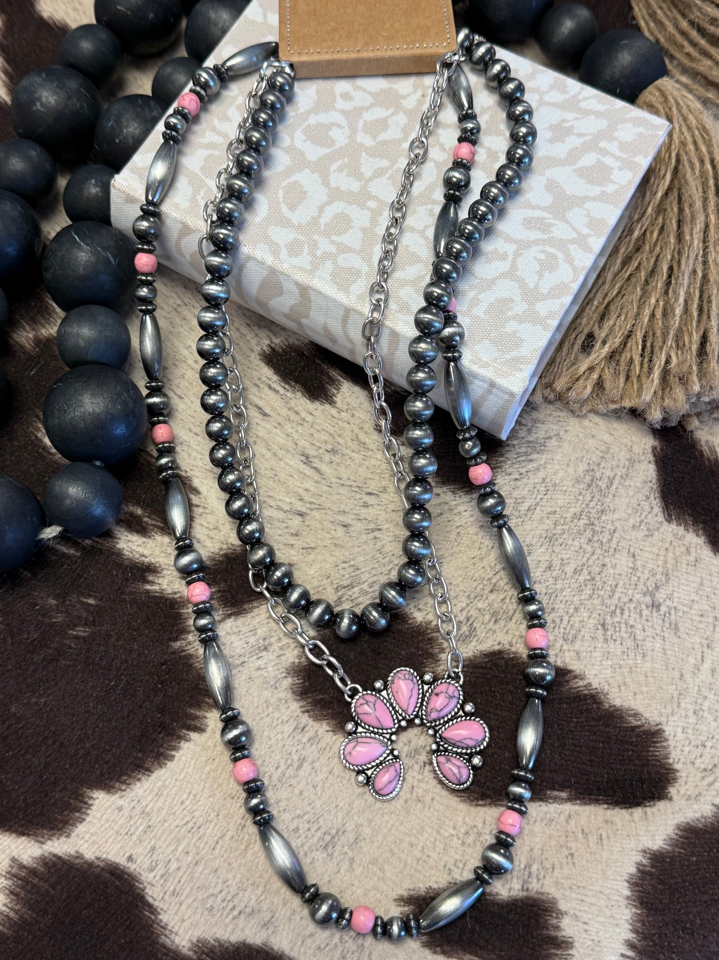 Pink Prairie Blossom Necklace